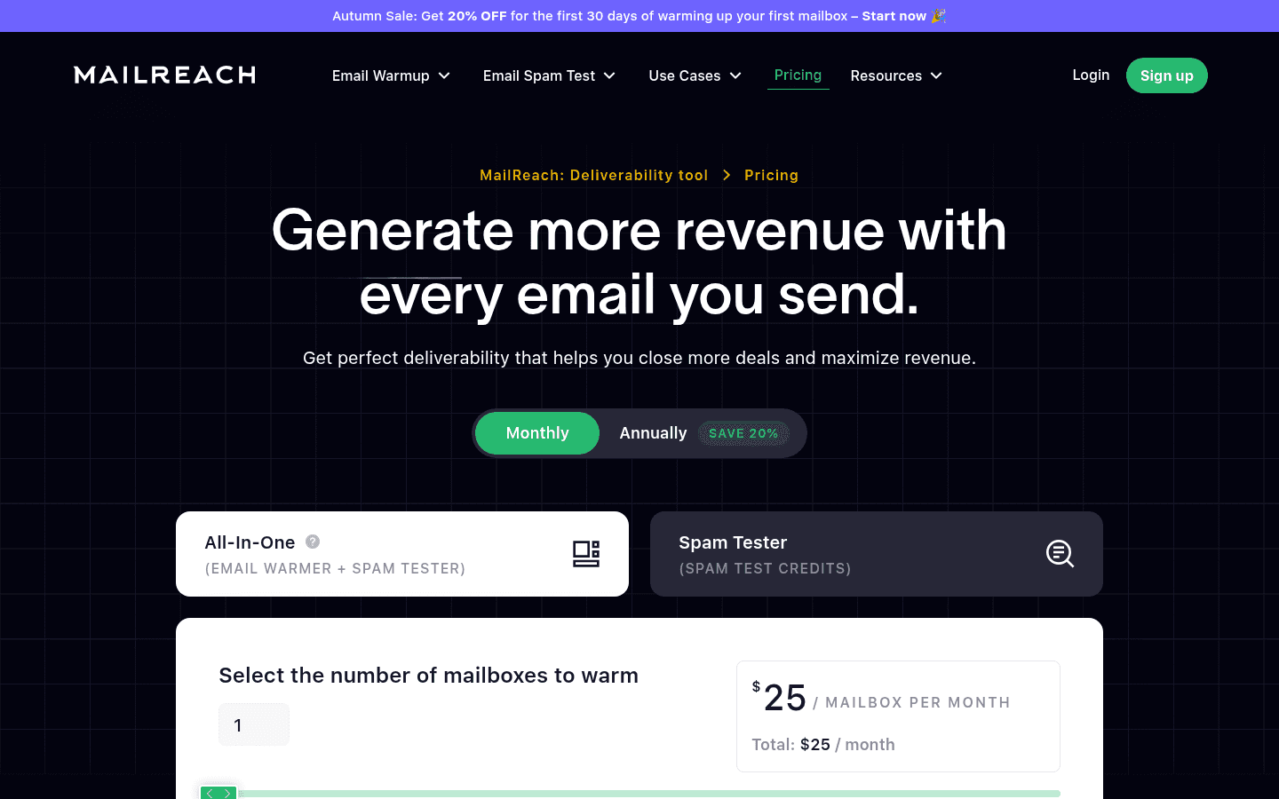 mailreach.co's pricing page